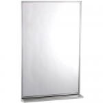 Espejo y repisa con marco de acero