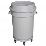 Basurero con Tapa de Embudo y Dolly,Capacidad: 80 litros