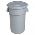 Basurero Cilíndrico con Tapa Plana,Capacidad: 80 litros